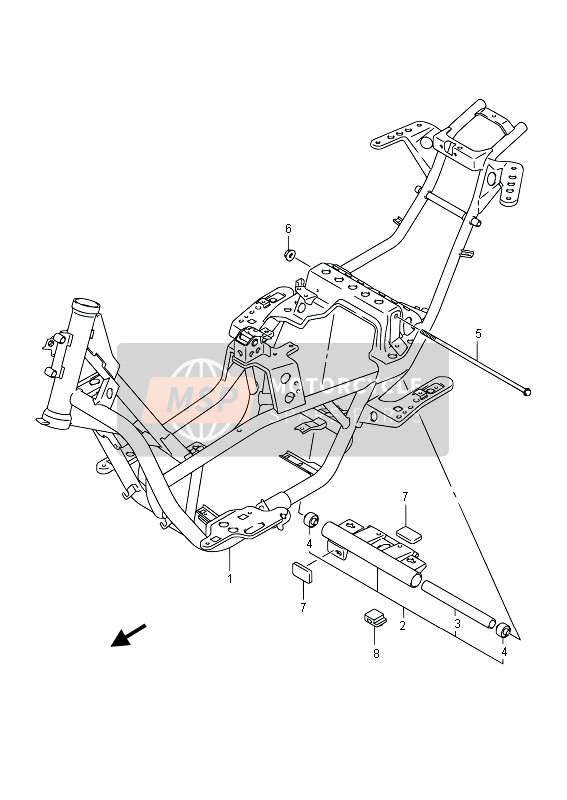 Suzuki UH200A BURGMAN 2014 Telaio per un 2014 Suzuki UH200A BURGMAN